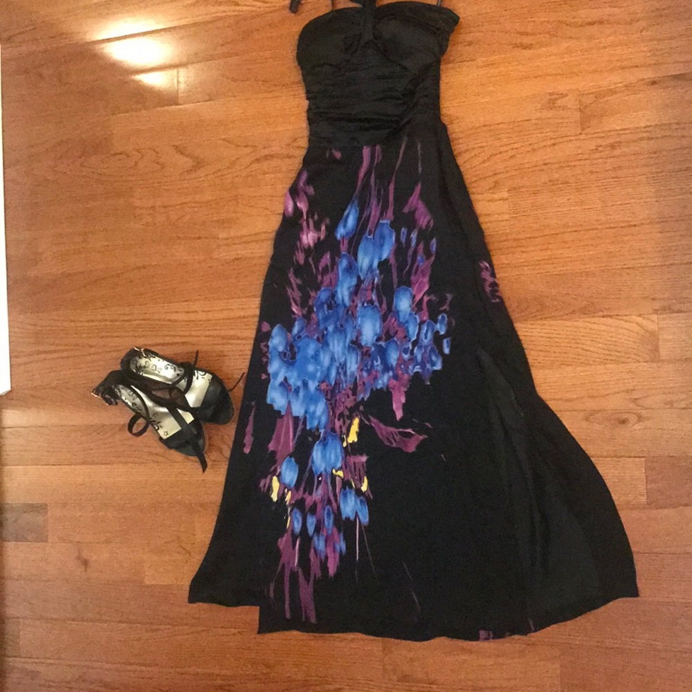 Bebe halter maxi dress XS